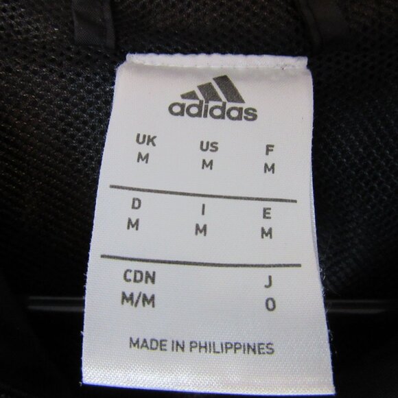 Adidas Black Windbreaker Rain Jacket Men's Medium Basic Sporty Zip Hood Pockets - Picture 4 of 7